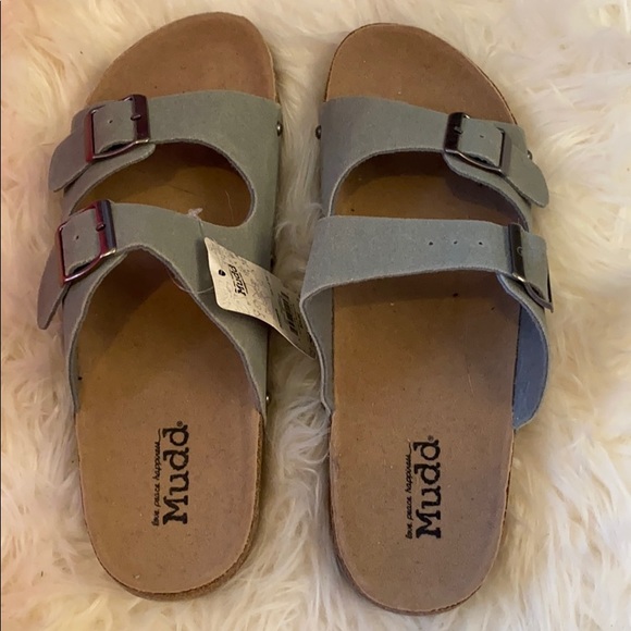 mudd molded double strap sandals